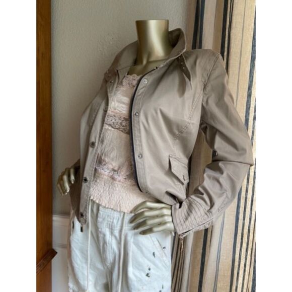 EUC White House Black Market Zip Front Military Jacket 10 - Picture 9 of 13